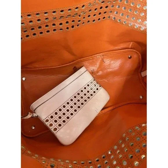 ralph lauren bag shoulder white leather tote - Picture 11 of 11